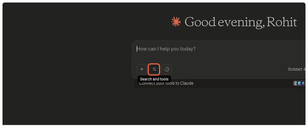 Open tools menu - YouTube Transcript MCP
